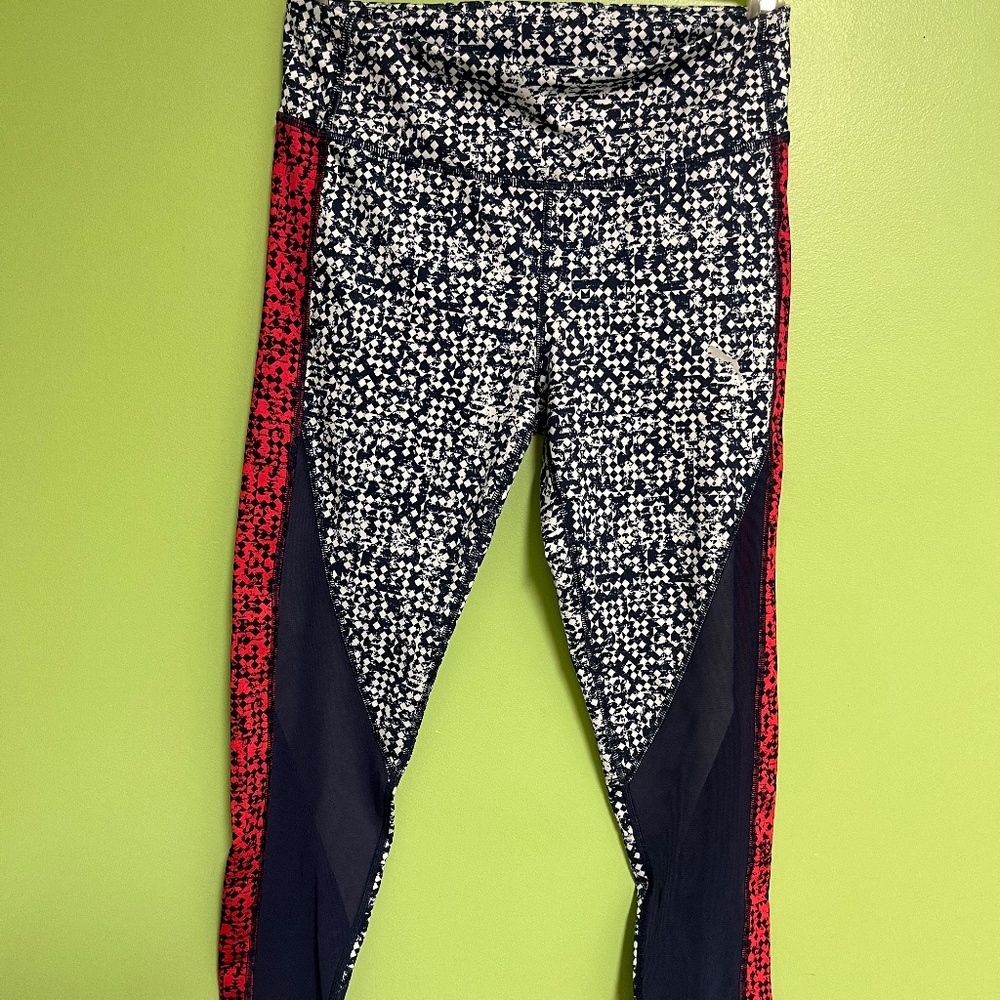 Puma Mesh Blue, Pink, and White Capri Leggings